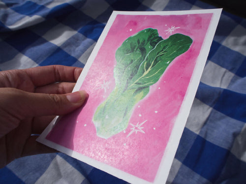 bok choy - vegetable postcard prints