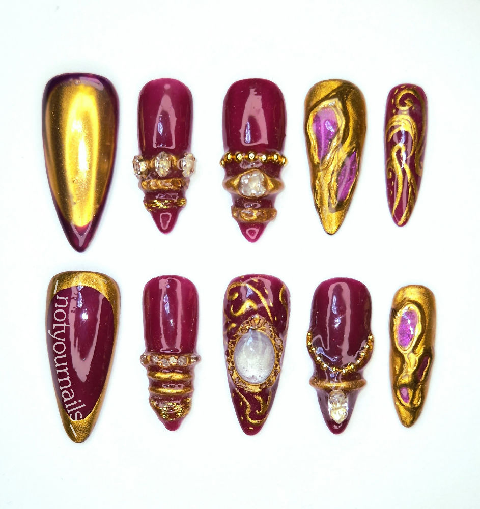 Custom Handmade Press On Nail Set Gel Nail Order Made to Order Personalized Different Styles